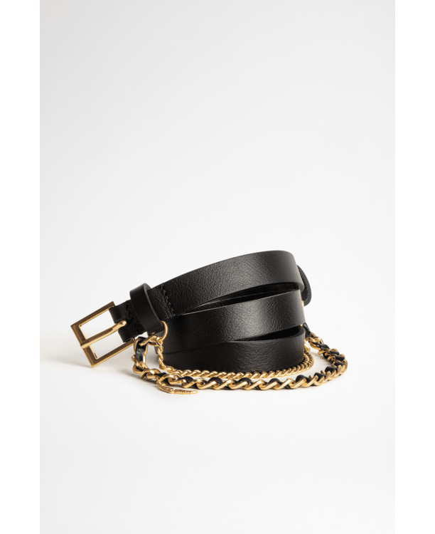 ROCK CHAIN BELT LEATHER