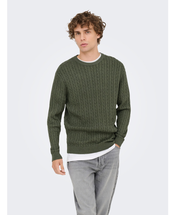 ONSLOUI REG 12 CABEL CREW KNIT NOOS