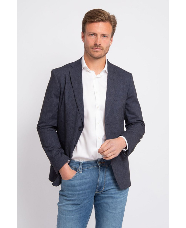 Suitable Blazer Linnen Streep Navy