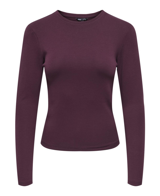 Tight Fit O-Neck Long Sleeves (L/S) Basic top met ronde hals en lange mouwen voor jeugdige vrouwen
