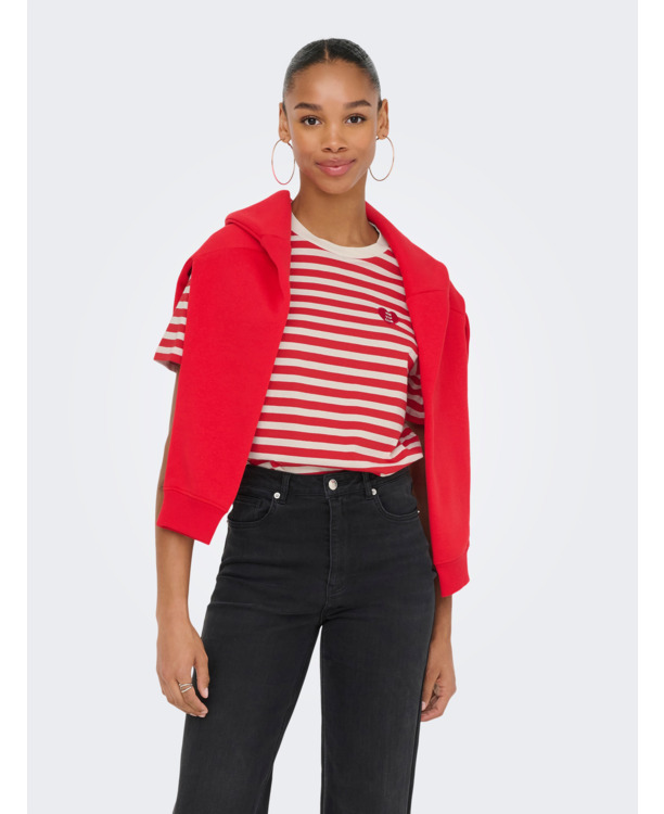 ONLLIVINA S/S O-NECK STRIPE TOP BOX