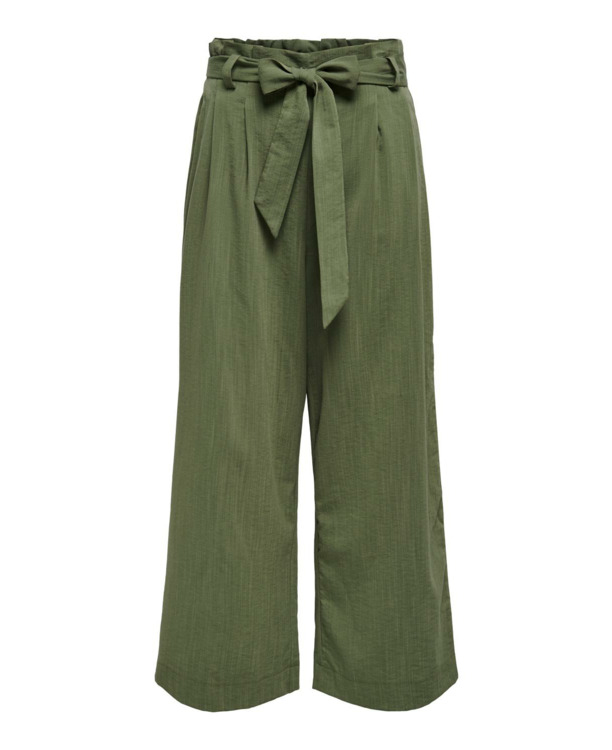 Flared Fit Paperbag broek met riem