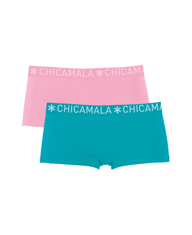 Dames 2-pack Boxershorts Effen Green/Pink