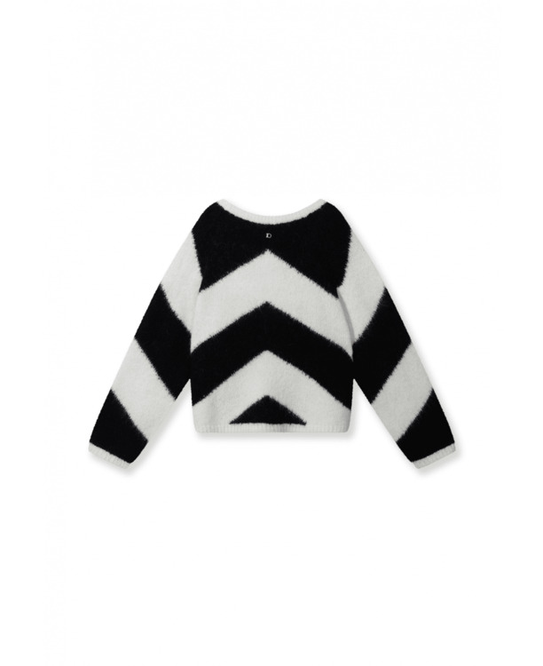 10DAYS Dames zachte v hals gestreepte gebreide trui alpaca