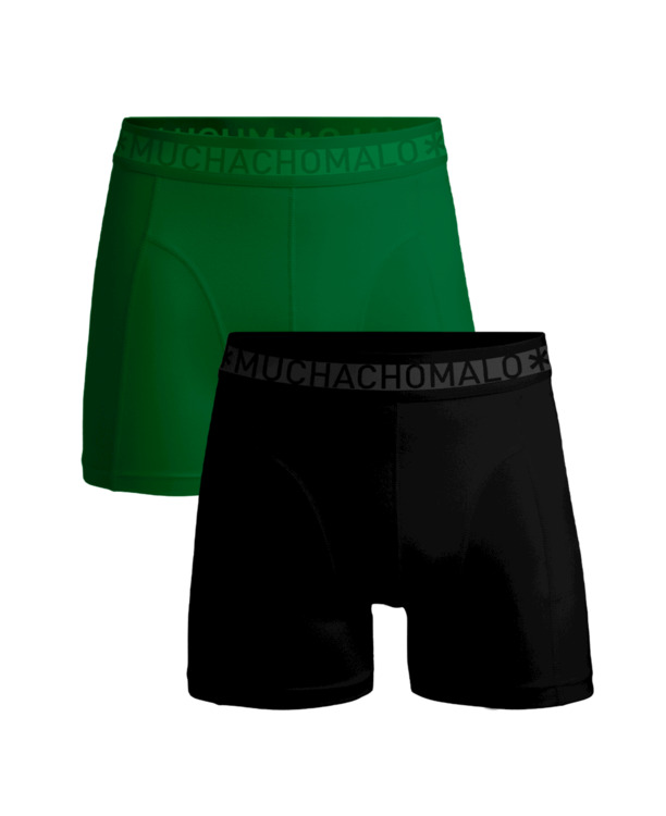 Heren 2-Pack Boxershorts Effen Black/Green