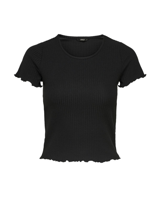 Regular Fit O-Neck Short Sleeves (S/S) Top met ronde hals voor dagelijks gebruik met ruches