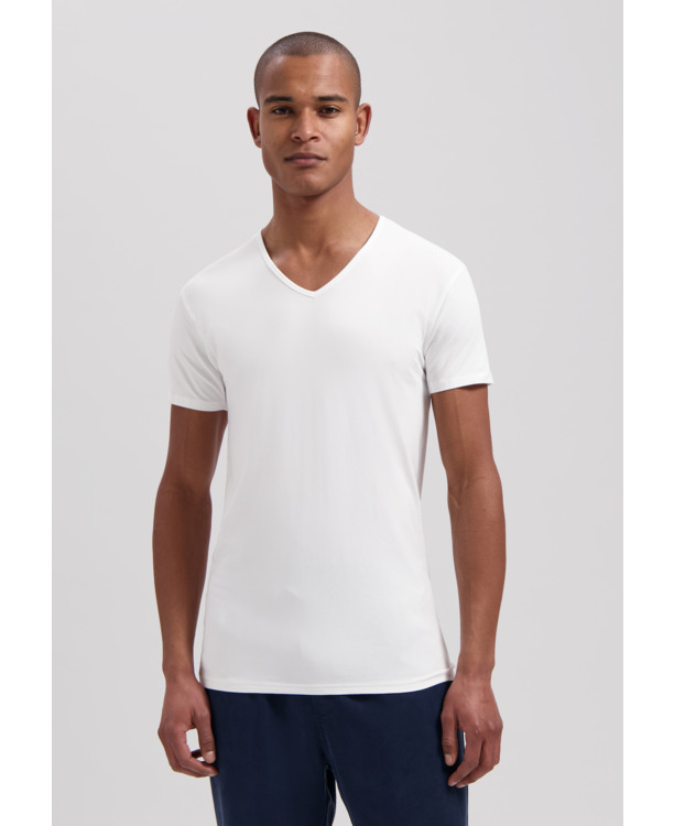 Dstrezzed Heren Bamboo Blend Ondergoed Wit Gatsby 2 Pack V-Hals T-Shirt