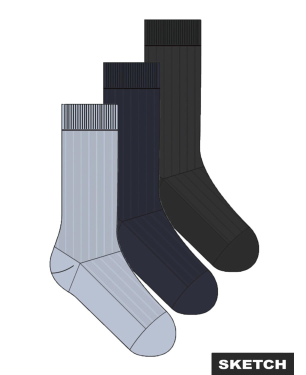 JWHRIB POLY SOCK 3 PACK