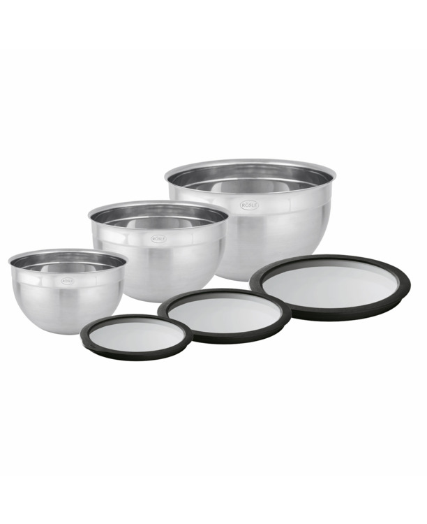 Bowl Set 6pcs With airtight li from glass Ø 10, 12,5, 15,5 cm