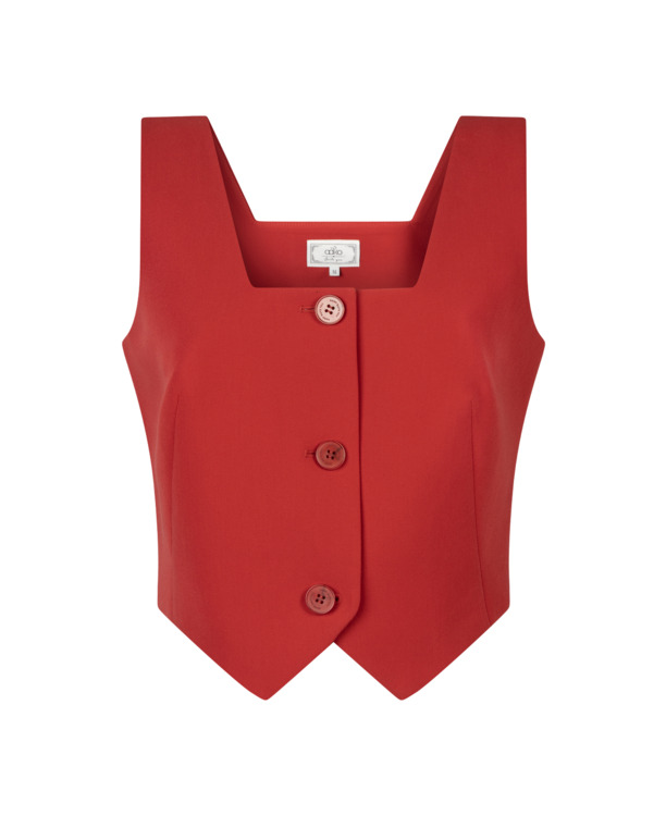 Aaiko Dames Top Lava Red Top Viscose Elastaan