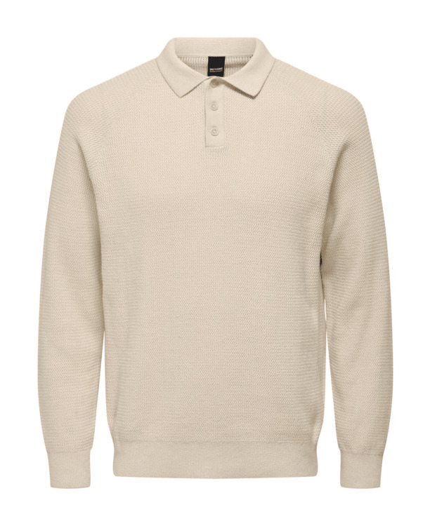 Regular Fit Polo Long Sleeves (L/S) -> Gebreide trui met lange mouwen en normale pasvorm Heren