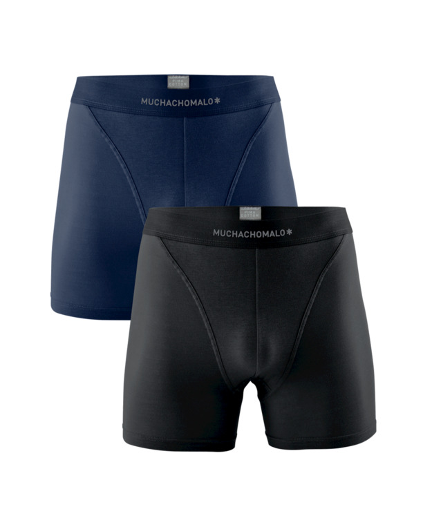 Heren 2-Pack Korte Effen Black/Blue