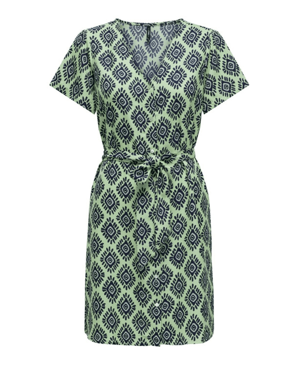 ONLLEAH S/S V-NECK BUTTON DRESS CS