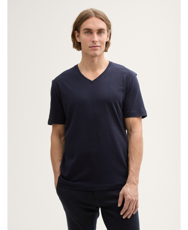 Basic T-shirt met V-hals