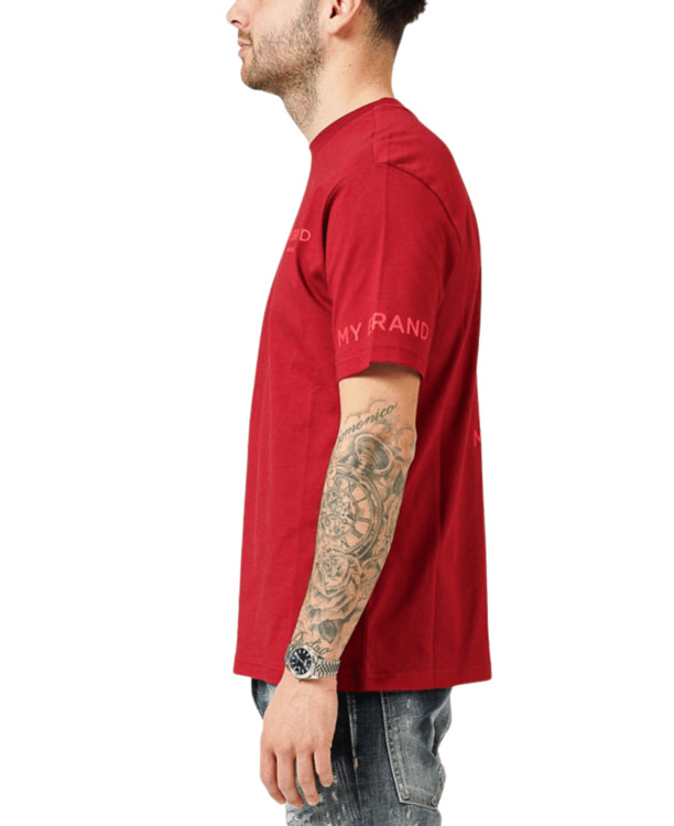 MIJN MERKLOGO OP Z'N KOP BORDEAUX T-SHIRT MANNEN