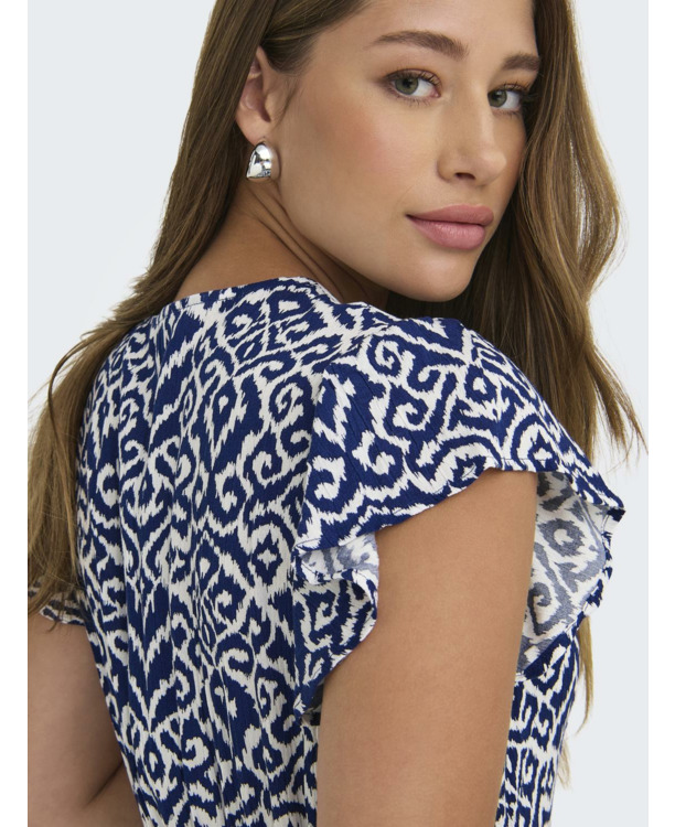 Regular Fit V-Neck Short Sleeves (S/S) Mini-lengte V-hals jurk met ruches voor dagelijks gebruik