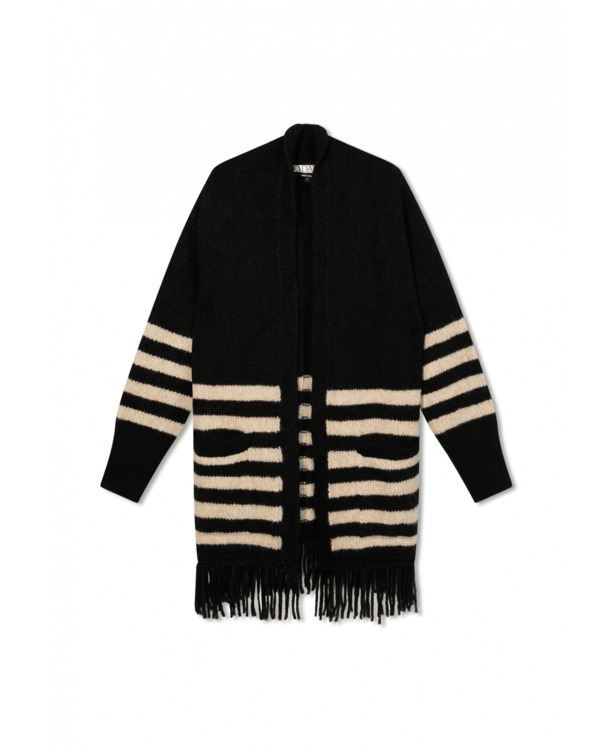 10DAYS Dames gestreepte cardigan trui alpaca wol