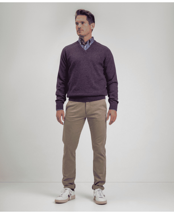 Lambswool V- neck Sweater