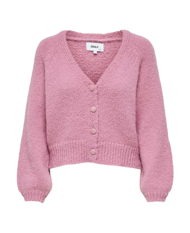 Regular Fit V-Neck Long Sleeves (L/S) Basic gebreid vest met lange ballonmouwen