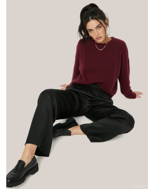 HDMEGAN HW LOOSE SATIN PANT