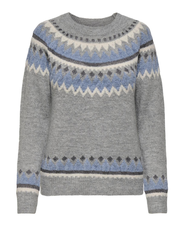 Regular Fit Crew Neck Long Sleeves (L/S) Casual chique trui met gebreid ribdetail