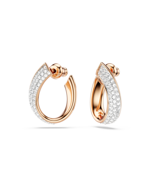 Exist Pierced Earrings Small Rose Gold shiny Crystal