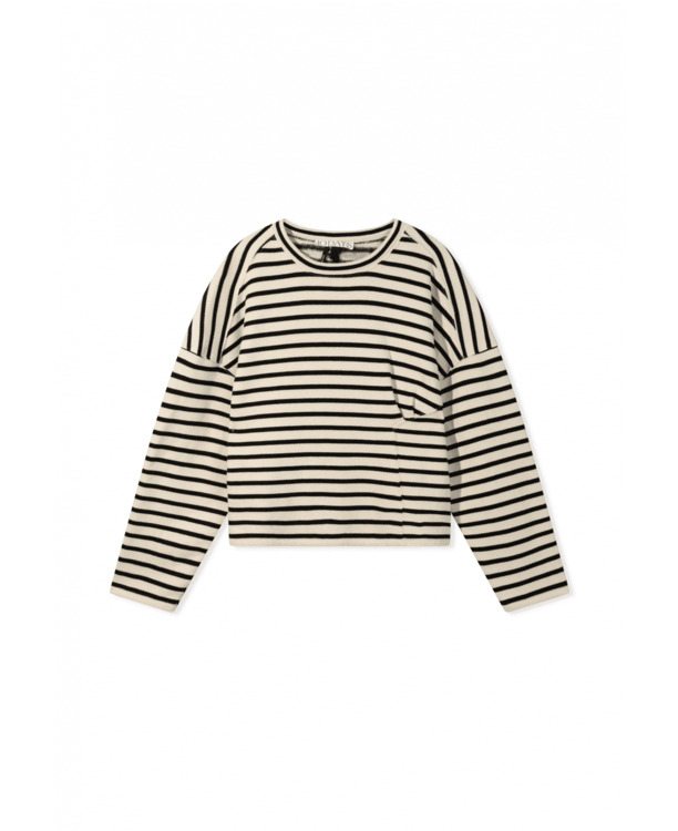 10DAYS Dames gestreepte smock trui katoenmix