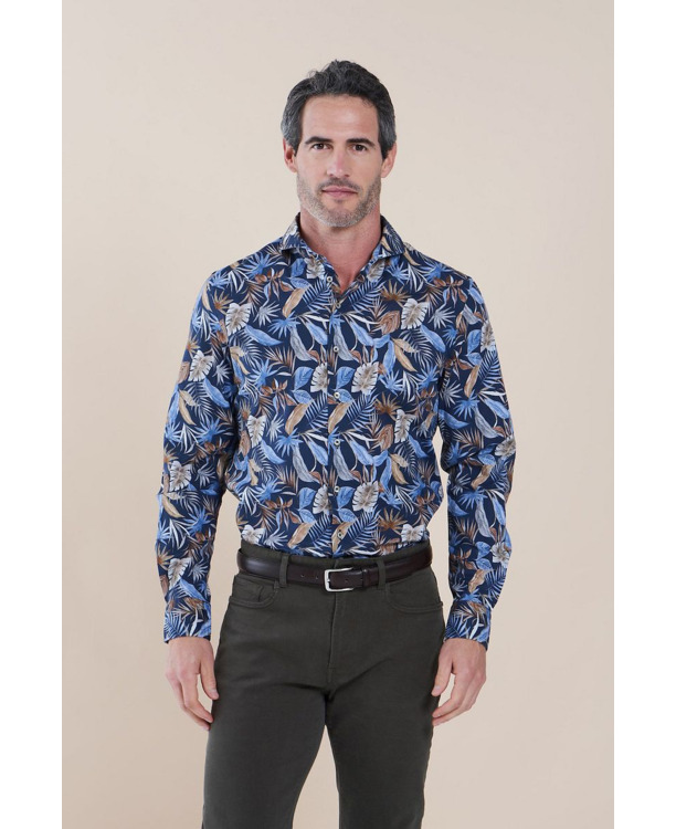 R2 Overhemd Print Bladeren
