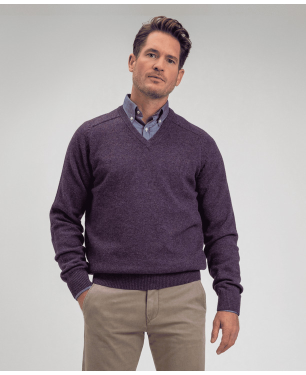 Lambswool V- neck Sweater