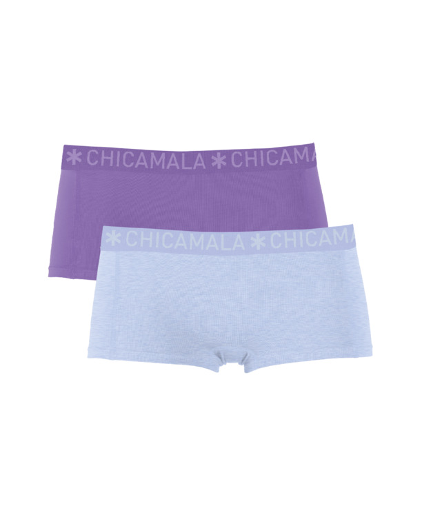 Dames 2-pack Boxershorts Effen Blue/Purple