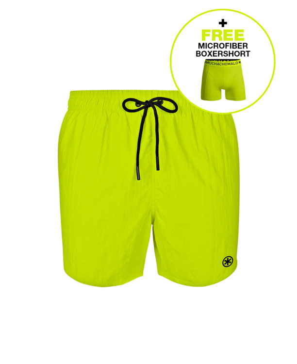 Jongens Zwembroek Effen Greenish Yellow