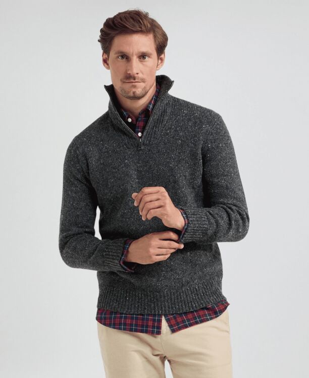 Zip Mock Fishermans Sweater