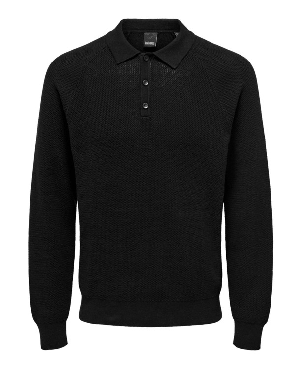 Regular Fit Polo Long Sleeves (L/S) -> Gebreide trui met lange mouwen en normale pasvorm Heren