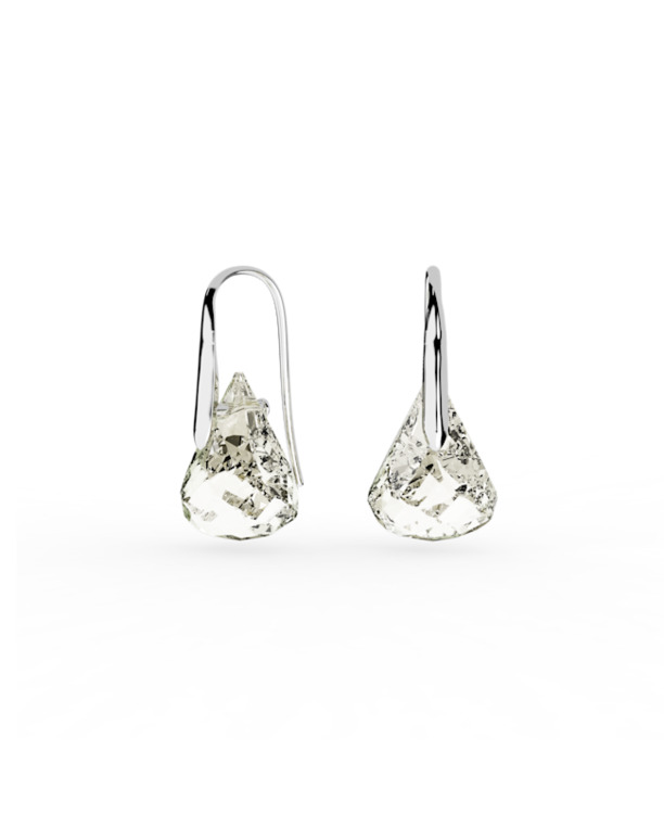 Lunar Pierced Earrings Rhodium shiny Crystal Moonlight 2x