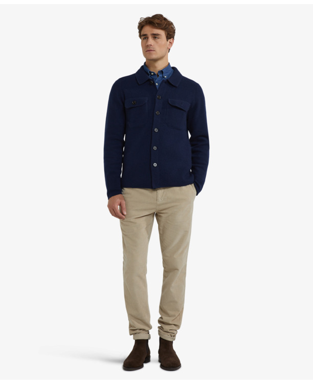 Fashion Button Cardigan 100% Wool Blend Heren