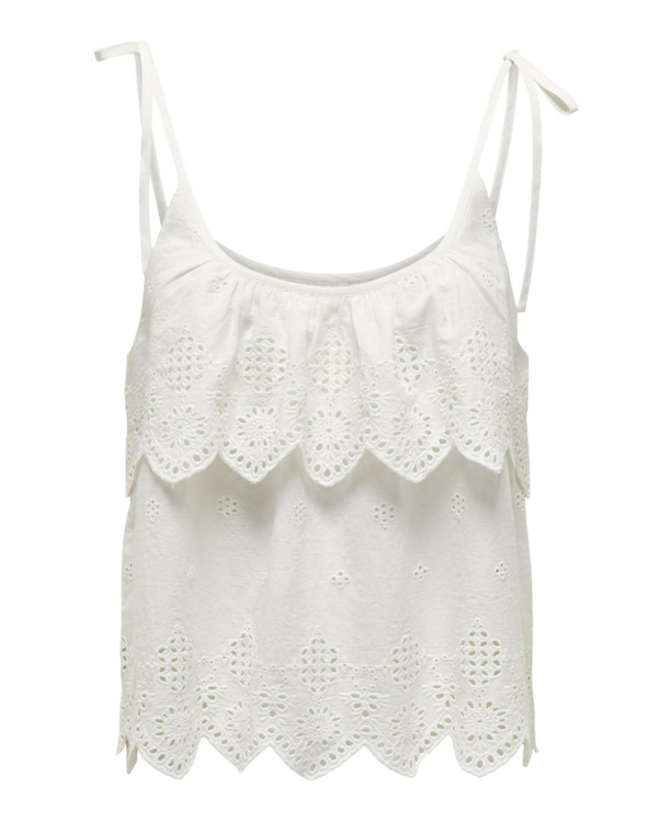 Regular Fit U-Neck Sleeveless (S/L) Mouwloze top met mooi sint-jakobsschelpdetail en U-hals