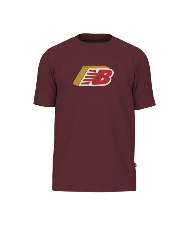 New Balance Heren Relaxed T-shirt Rood Chest Logo