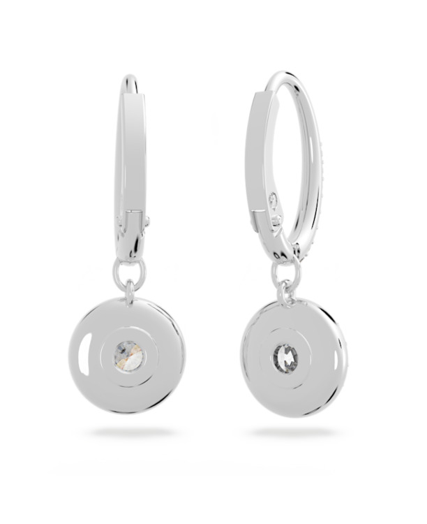 Una Angelic Pierced Earrings Drop Rhodium shiny White Crystal