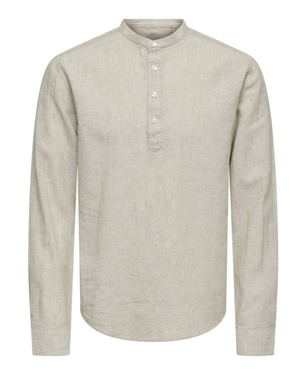 Slim Fit China Kraag Lange Mouwen (L/M) Heren