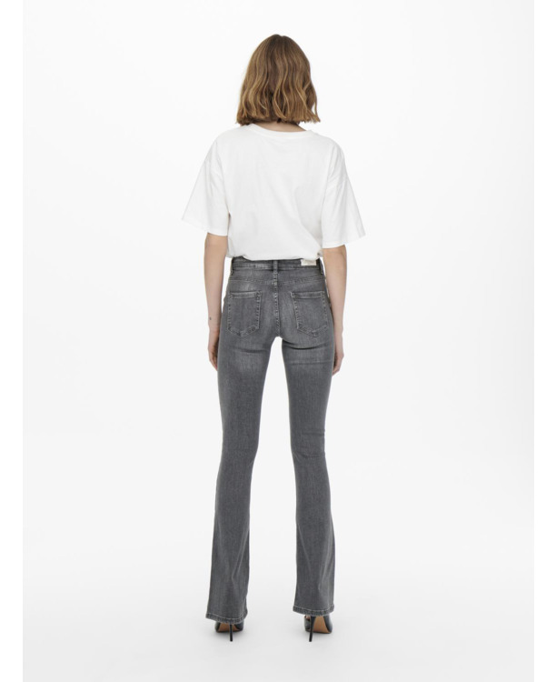 Flared Fit Jeans met hoge taille met wijd uitlopende pasvorm en ritssluiting