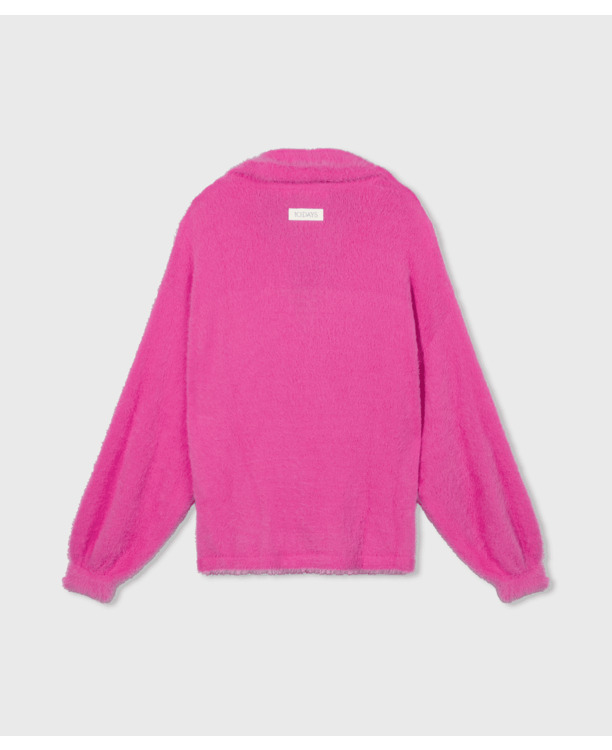 10DAYS Dames harige trui polo sweater polyamide