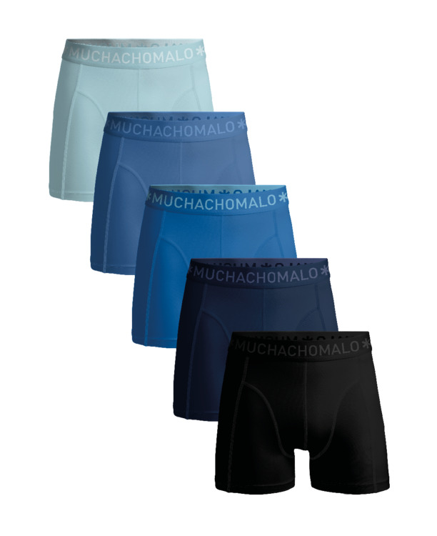 Heren 5-Pack Boxershorts Effen Black/Blue