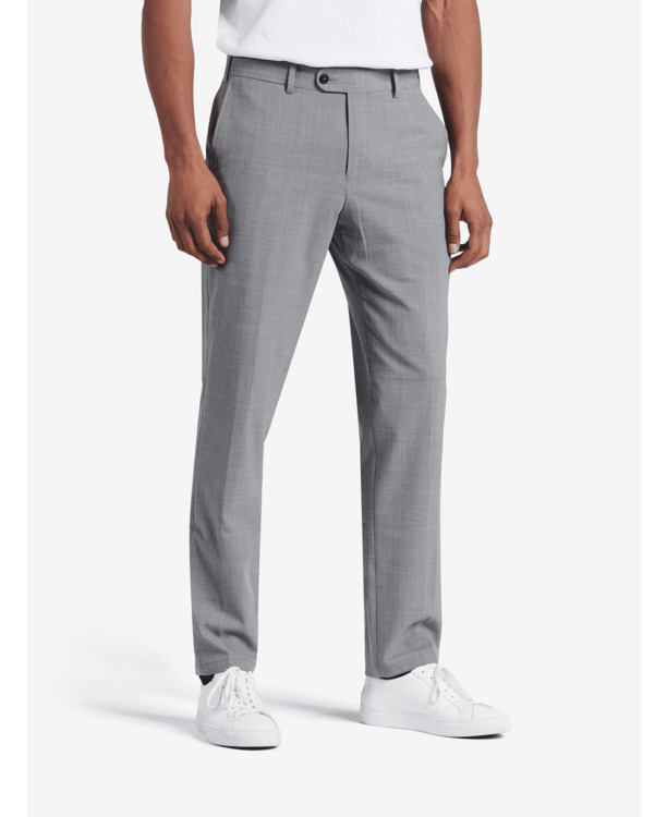 No Label Heren Pantalon Wasbare Wol Stretch Jas Lichtgrijs Toronto