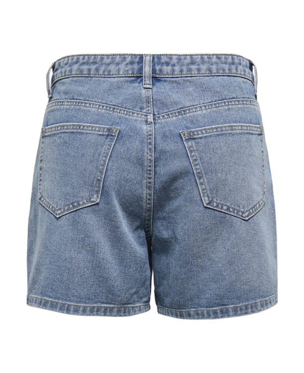 Regular Fit Regular fit denim short met knoopsluiting en zakken aan de voorkant