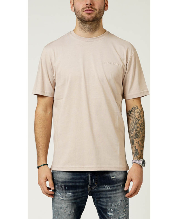 MY BRAND CHEST LOGO CAMEL T-SHIRT