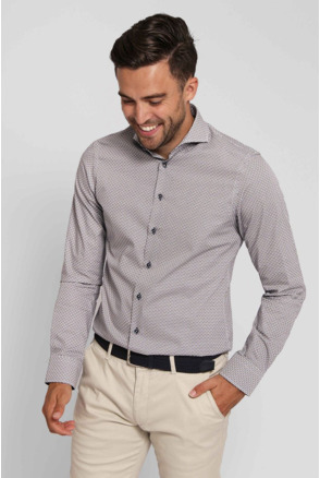 Suitable Overhemd Twill Print Beige