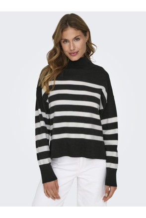 Regular Fit High Neck Long Sleeves (L/S) Gebreide trui met hoge hals en volumemouwen