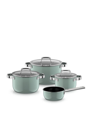 Fusiontec Mineral Pro 4-delige pannenset, Eucalyptus Haze