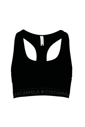 Dames 1-pack racer back effen Black