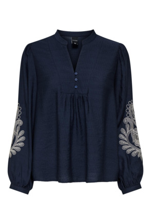 Regular Fit O-Neck 7/8 Sleeves (7/8) Regular fit top met knoopdetail voor dagelijks gebruik